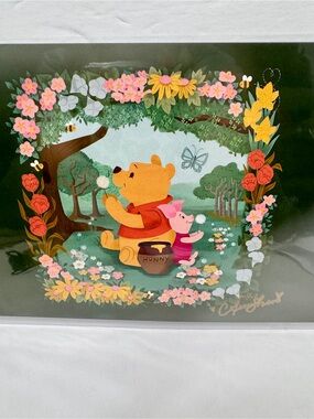 Disney artist postcard “Spring Wishes with Pooh and Piglet" by artist Ann Shen.